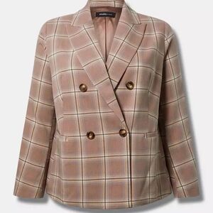 Studio Women's Checkered Beige Blazer